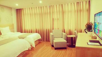 Blackout drapes, iron/ironing board, free WiFi