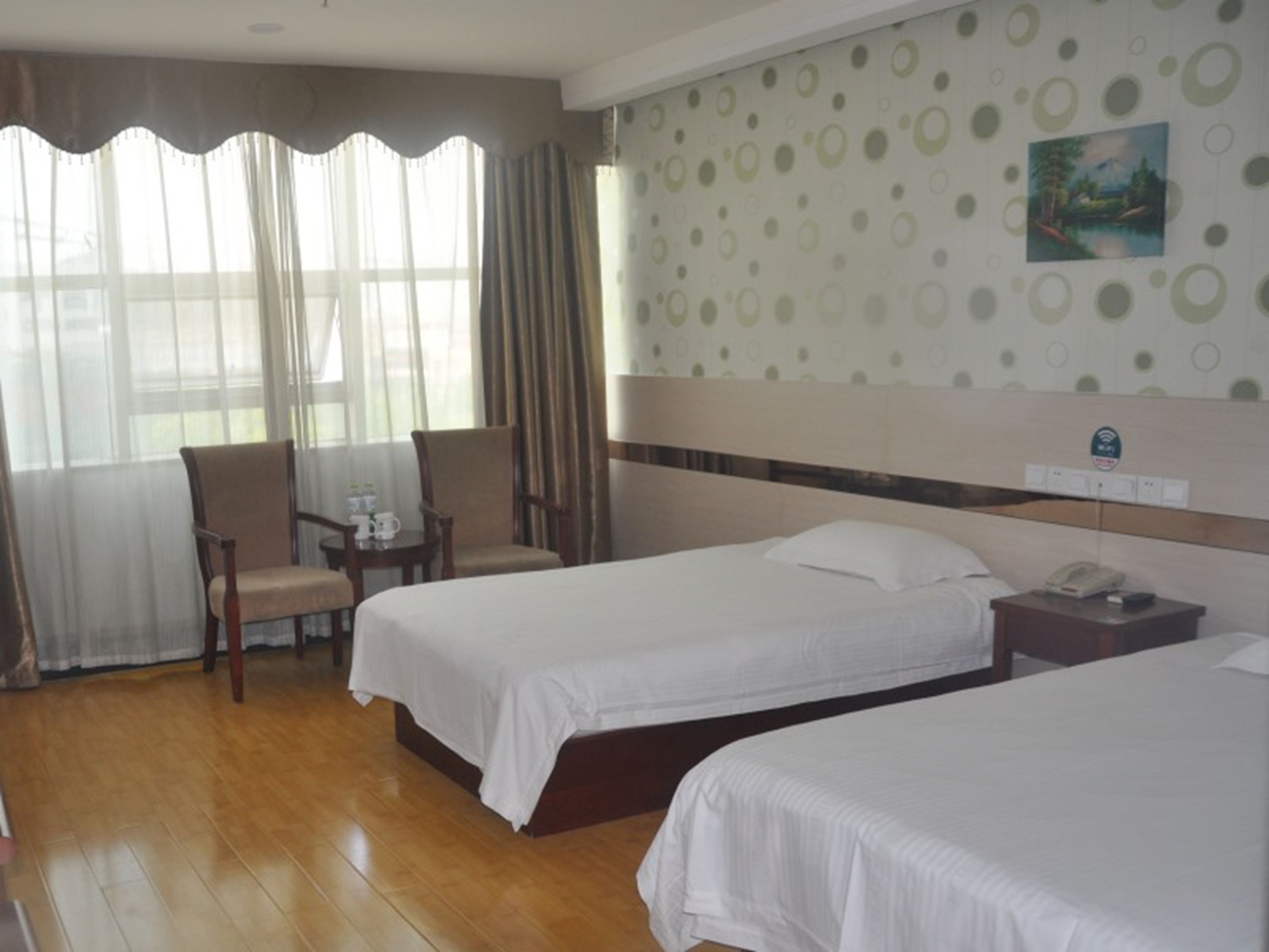 blackout curtains, iron/ironing board, free wifi