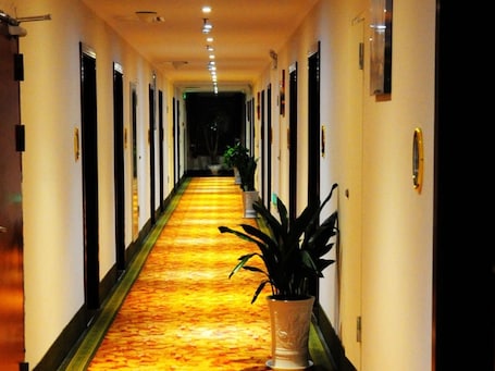 Hallway. GreenTree Inn Yancheng Dongtai Jianggang Yingbin Road Gangcheng Avenue Hotel