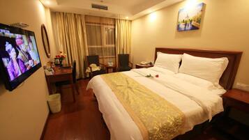 Blackout drapes, iron/ironing board, free WiFi