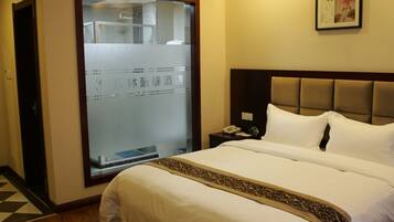 Blackout curtains, iron/ironing board, free WiFi