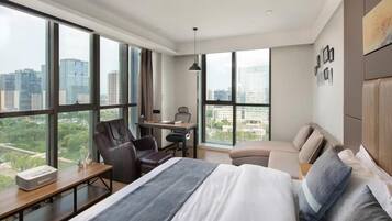 Blackout drapes, iron/ironing board, free WiFi
