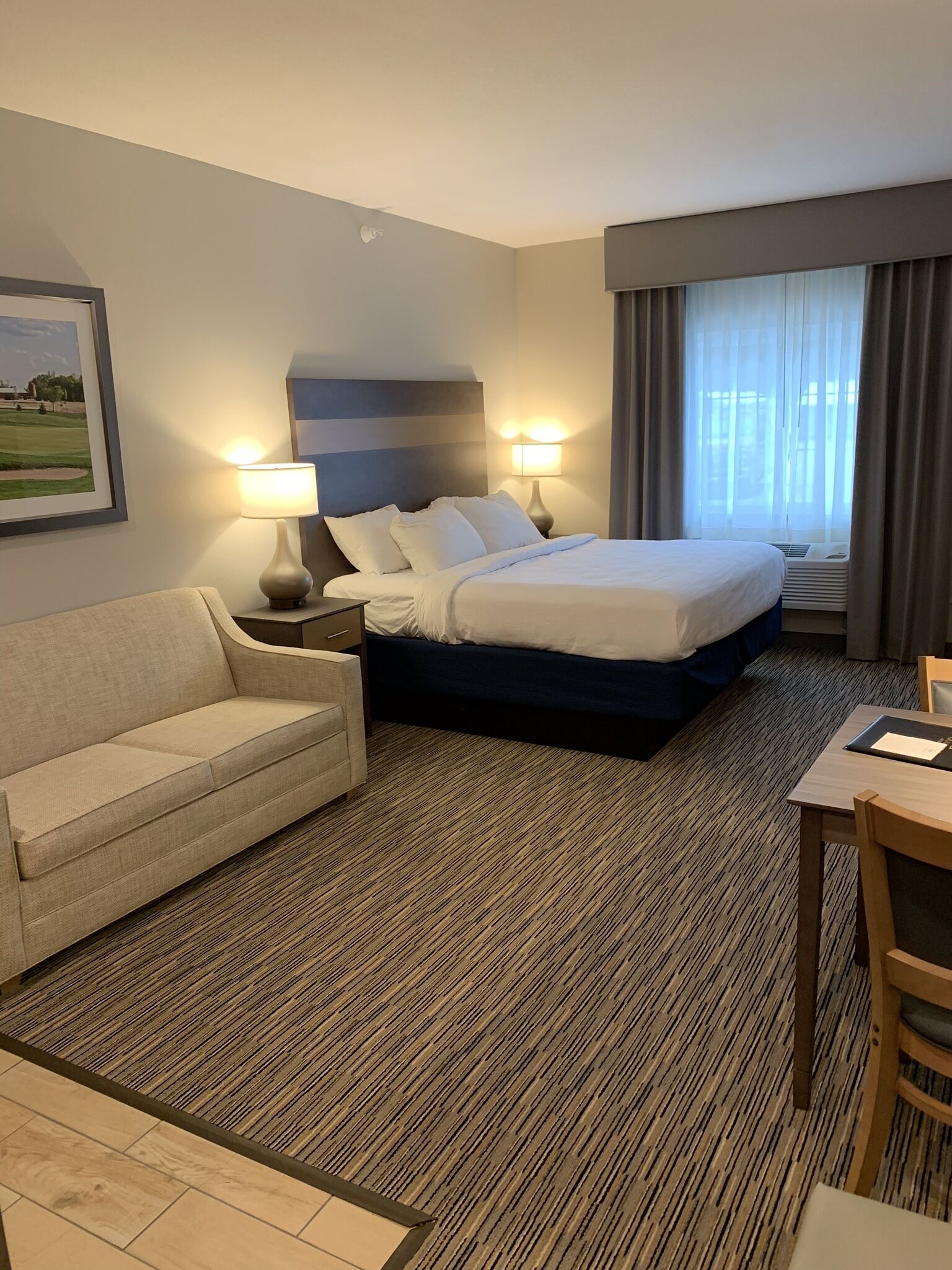 suite, 1 king bed with sofa bed (extended stay studio) | desk, laptop workspace, blackout curtains, iron/ironing board