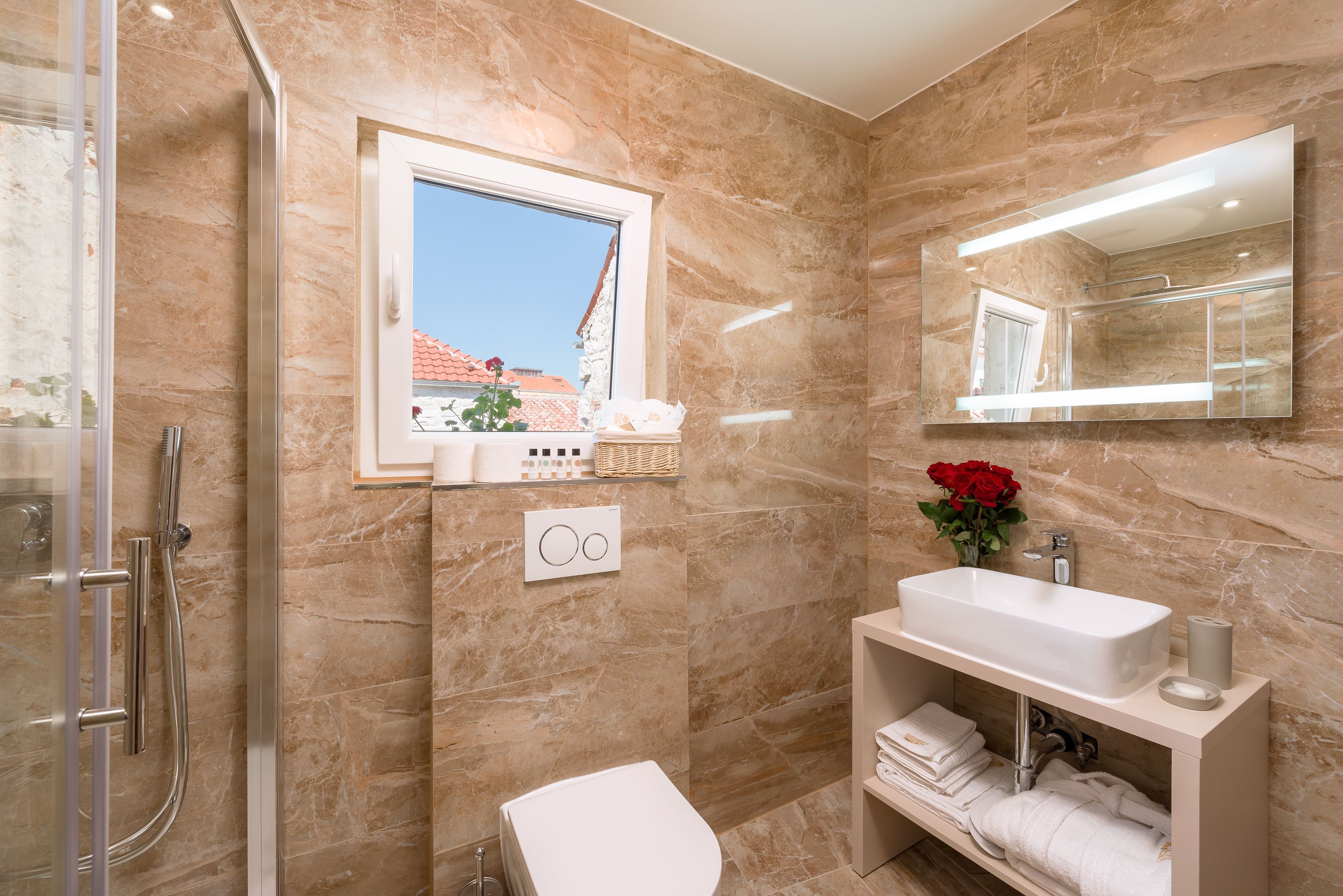 city triple room | bathroom | shower, designer toiletries, hair dryer, bathrobes