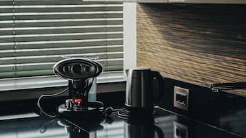 Presidential Suite | Private kitchen | Mini-fridge, microwave, espresso maker, electric kettle