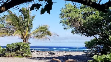 Playa en los alrededores y toallas de playa