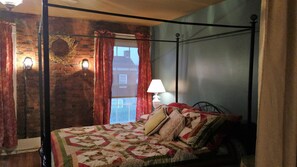 1 bedroom, desk, iron/ironing board, travel cot
