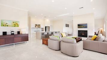 TV, fireplace, DVD player