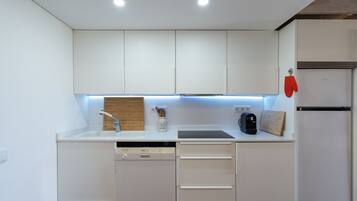 Fridge, microwave, dishwasher, electric kettle