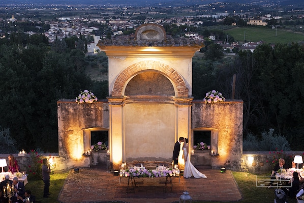 Outdoor banquet area