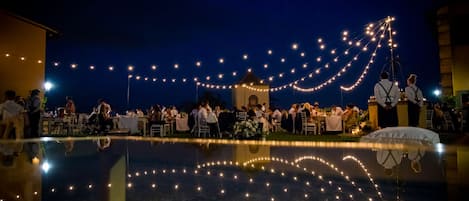 Outdoor banquet area