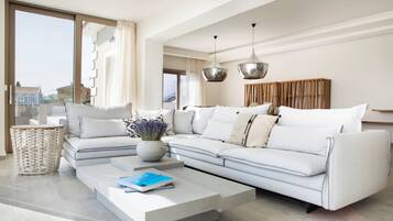 Smart TV, fireplace, printers