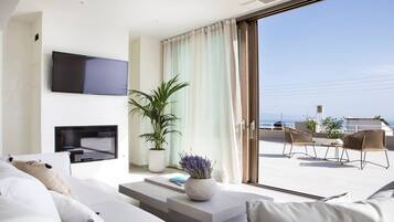 Smart TV, fireplace, printers