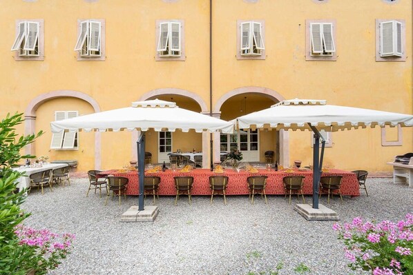 Outdoor banquet area