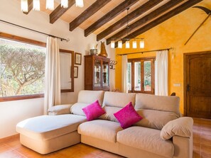 Una televisión, una chimenea