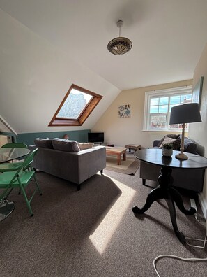Smart TV, DVD player, books, video library