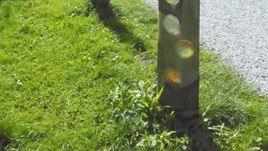 A pathway with decorative posts and a person walking in the distance. - *'CLOSE TO THE BEACH*'ALLERGY FRIENDLY**MAISONETTE APARTMENT**UP TO 4 PERSONS**BALCONY*** (Friedrichskoog-Spitze)