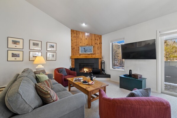 TV, fireplace, DVD player