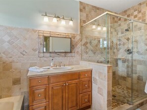 Bathtub, hair dryer, towels