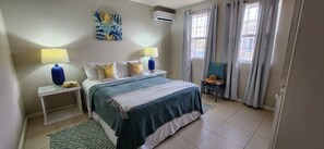 2 bedrooms, desk, iron/ironing board, travel crib