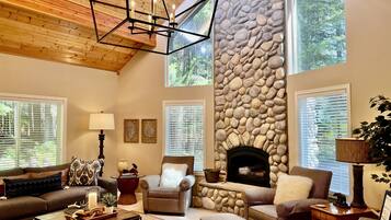 Smart TV, fireplace, table football, offices