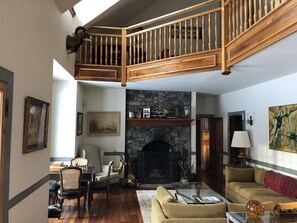 TV, fireplace, foosball, books - Greystone Manor - An isolated 30 Acres in Stowe,  with Hot Tub!!! (Stowe)