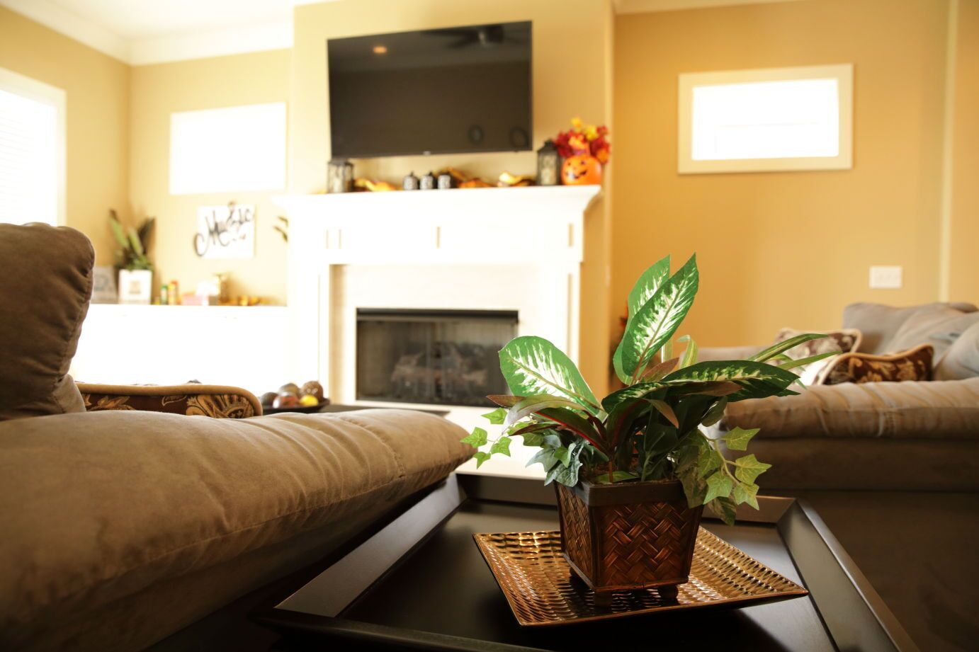 Smart TV, chimenea y impresora 