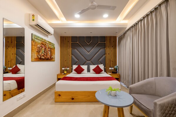 Lyxigt dubbelrum | 1 sovrum, skrivbord, strykjärn/strykbräda och extrasängar