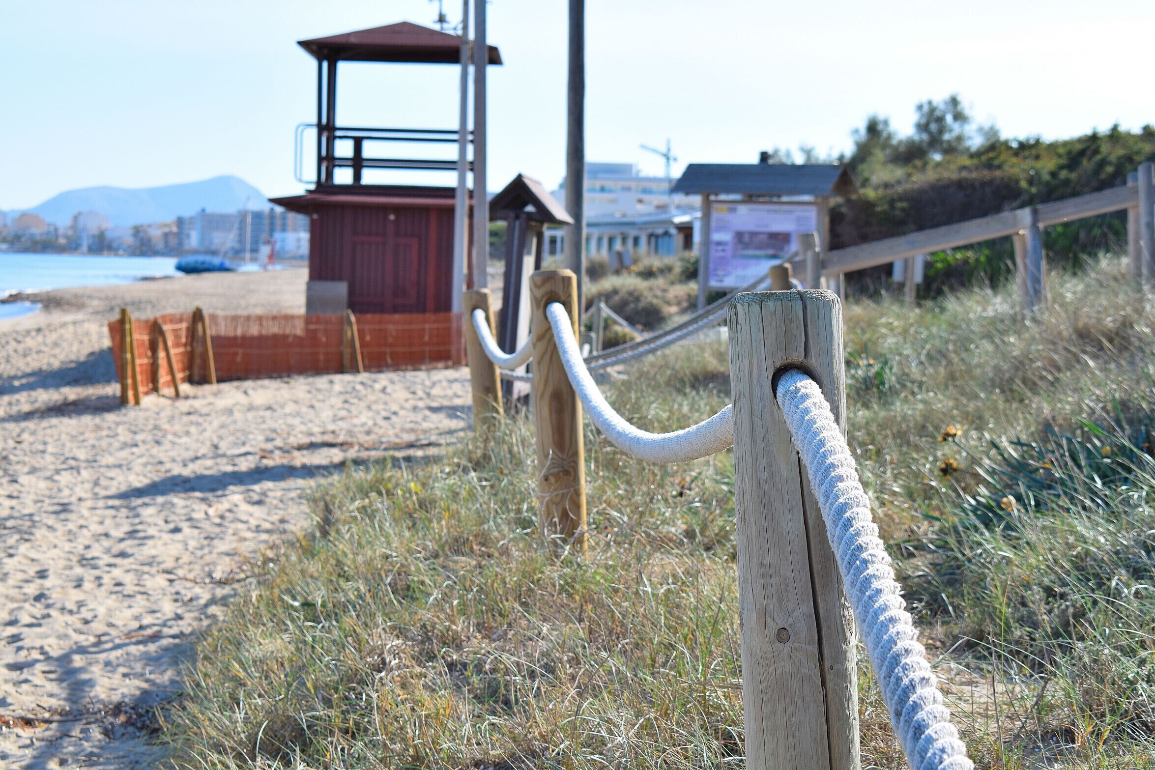 Sun-loungers, beach towels