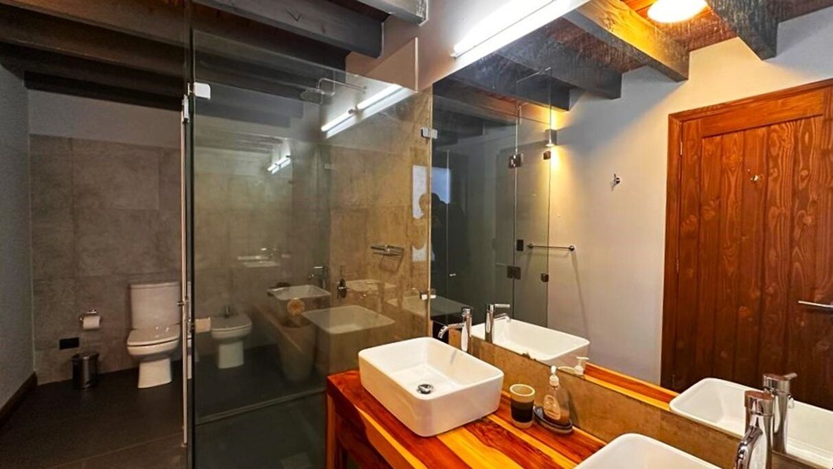 Bathtub, jetted bath, hair dryer, bidet