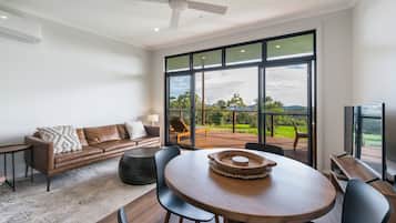 40-inch flat-screen TV with digital channels, TV, DVD player