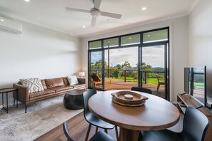 40-inch flat-screen TV with digital channels, TV, DVD player