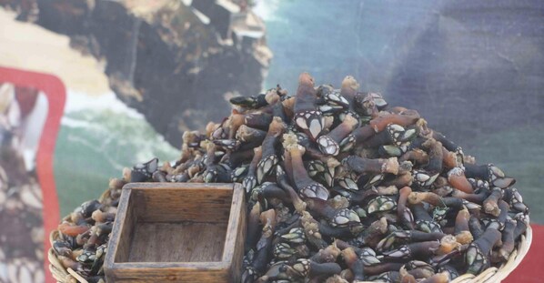 A wooden bowl filled with various shellfish. - Muralha B - T2 Holiday Apartment in Nazaré By SCH (Nazaré)