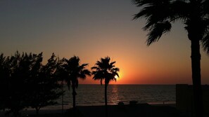 Beach nearby, sun loungers, beach towels