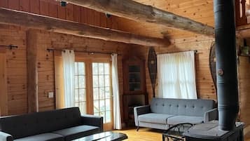 Smart TV, fireplace, DVD player, foosball