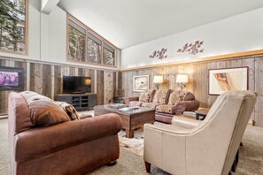 TV, fireplace, DVD player, table football