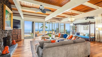 Smart TV, fireplace, printers