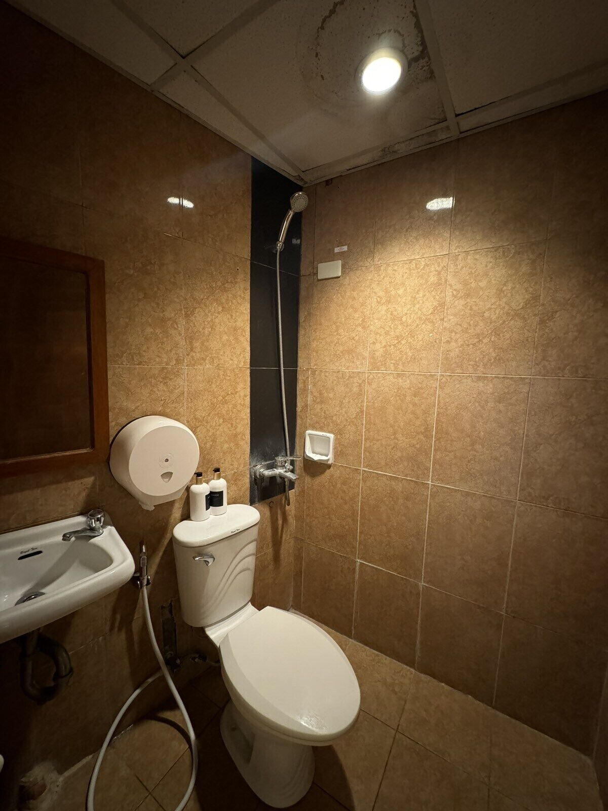 twin room | bathroom | shower, free toiletries, bidet, towels