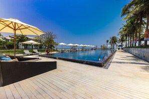 2 outdoor pools, open 6 AM to 6:30 PM, pool umbrellas, sun loungers - Vacation Homes Pool Villa (Da Nang)