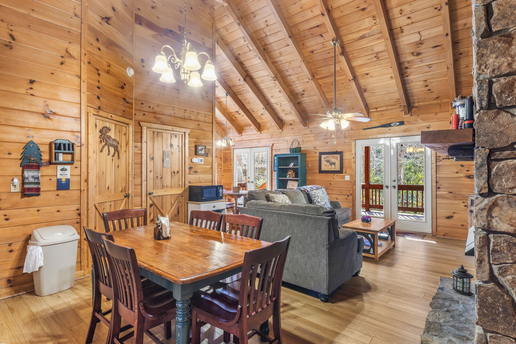 Smart TV, fireplace, DVD player, video library