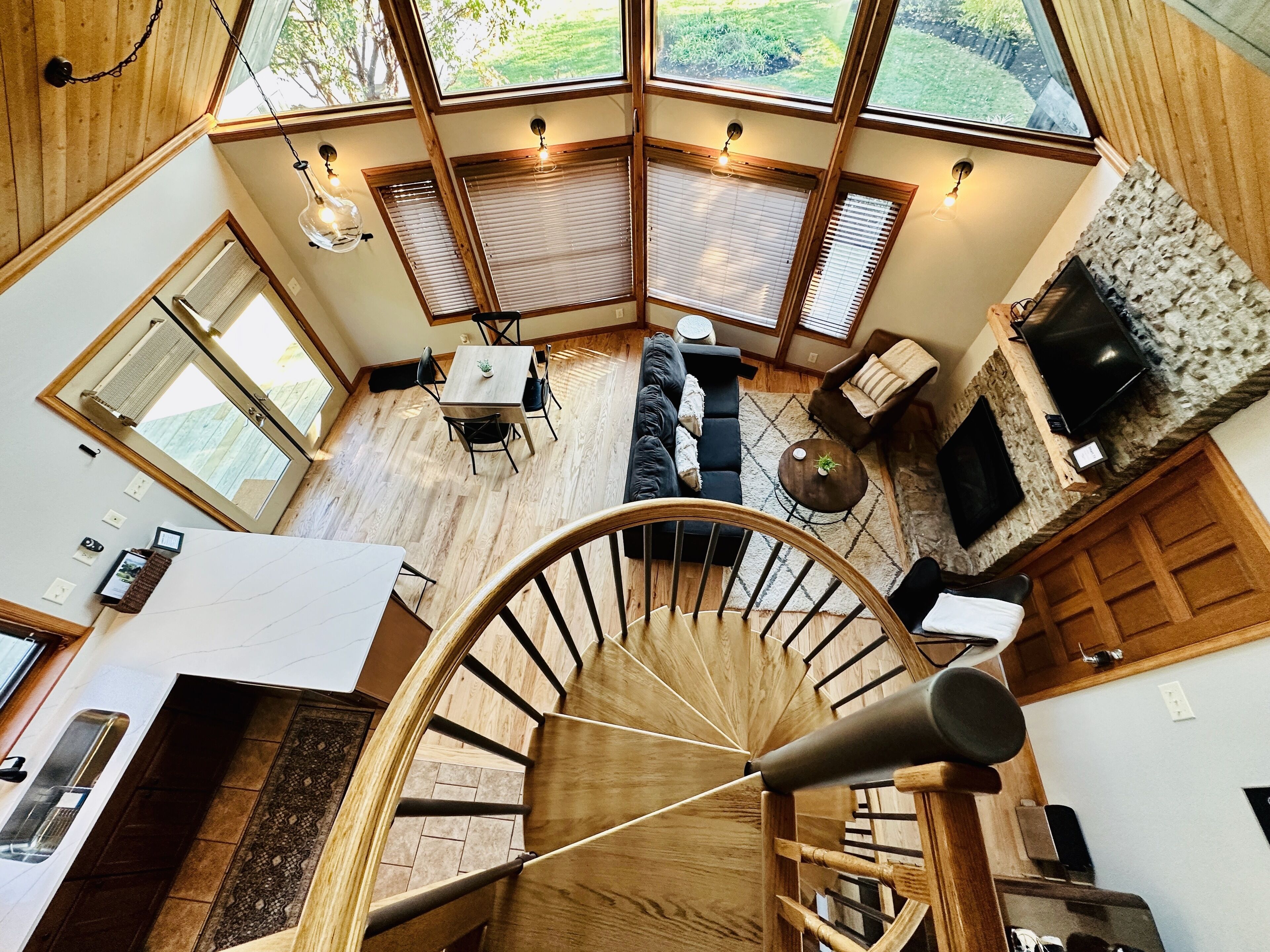 Televisor intel·ligent, llar de foc, reproductor de DVD i llibres 