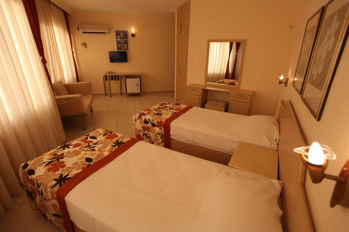 Minibar, desk, WiFi (free), bed sheets