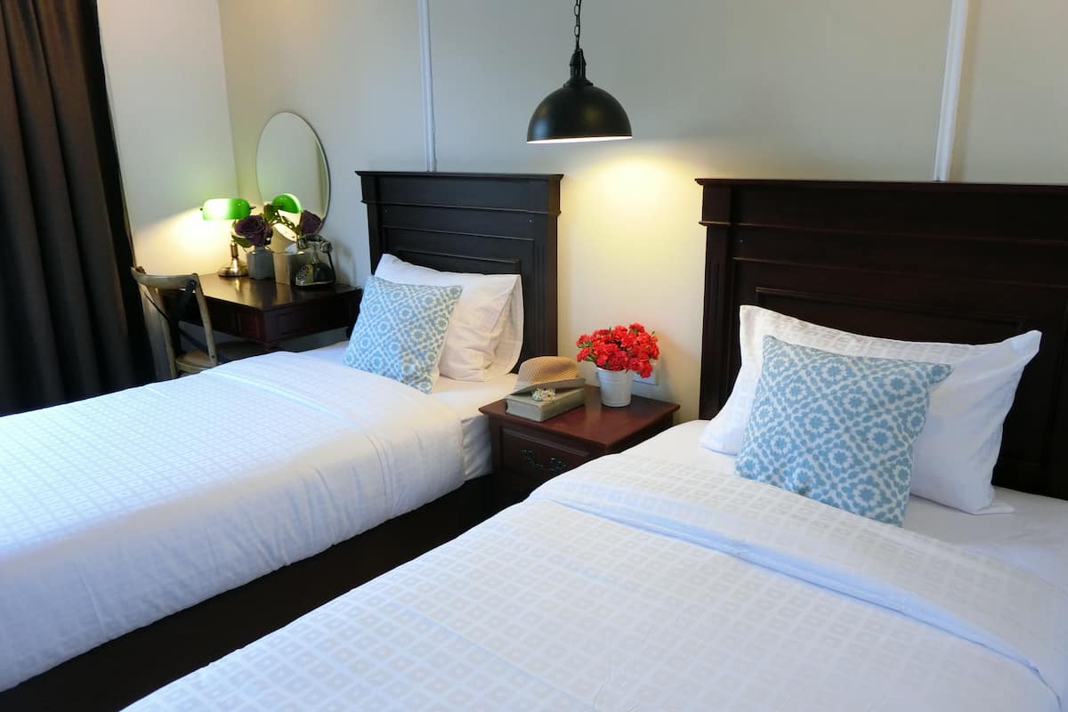 superior twin room  | in-room safe, desk, blackout curtains, iron/ironing board