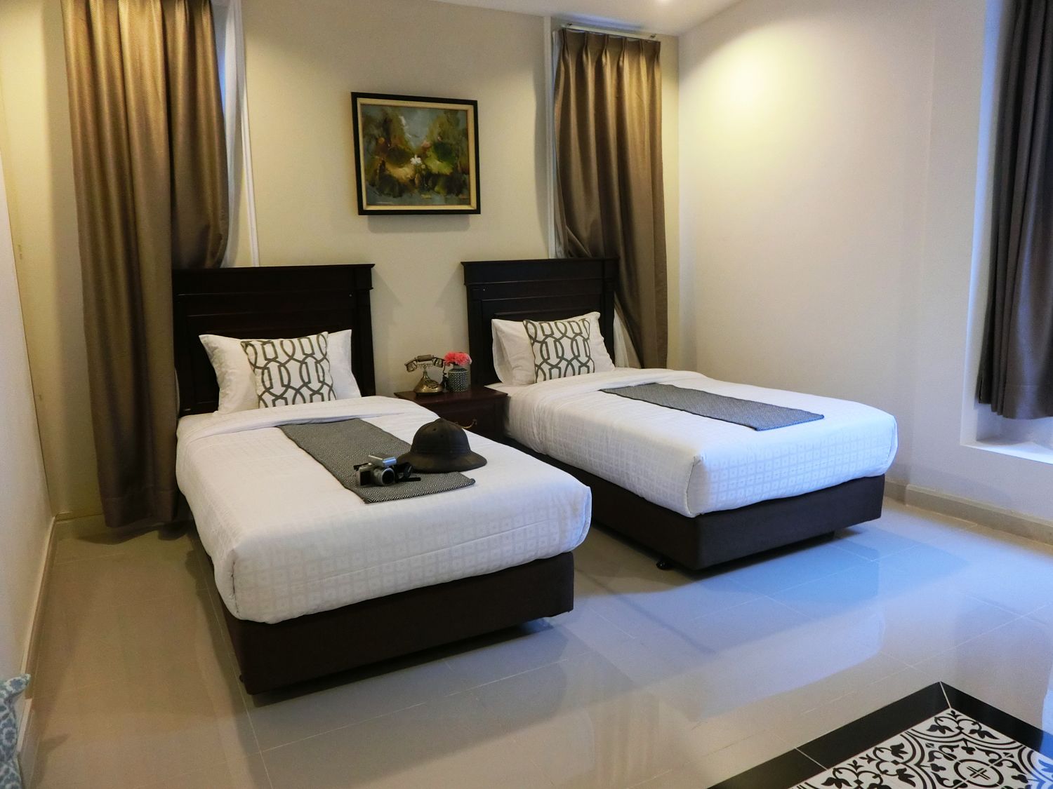 superior twin room  | in-room safe, desk, blackout curtains, iron/ironing board