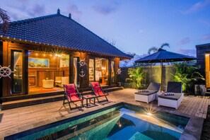 Deluxe-Villa, Poolblick (2 Bed Rooms) | Terrasse/Patio