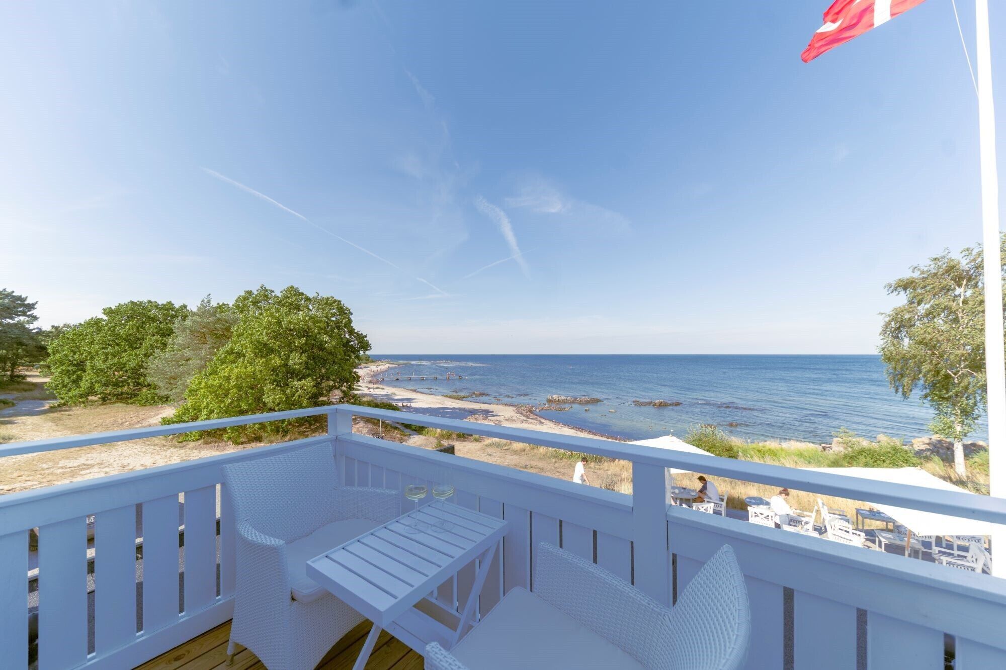 Dobbeltværelse med terrasse & havudsigt - Hovedbygning | Terrace/patio