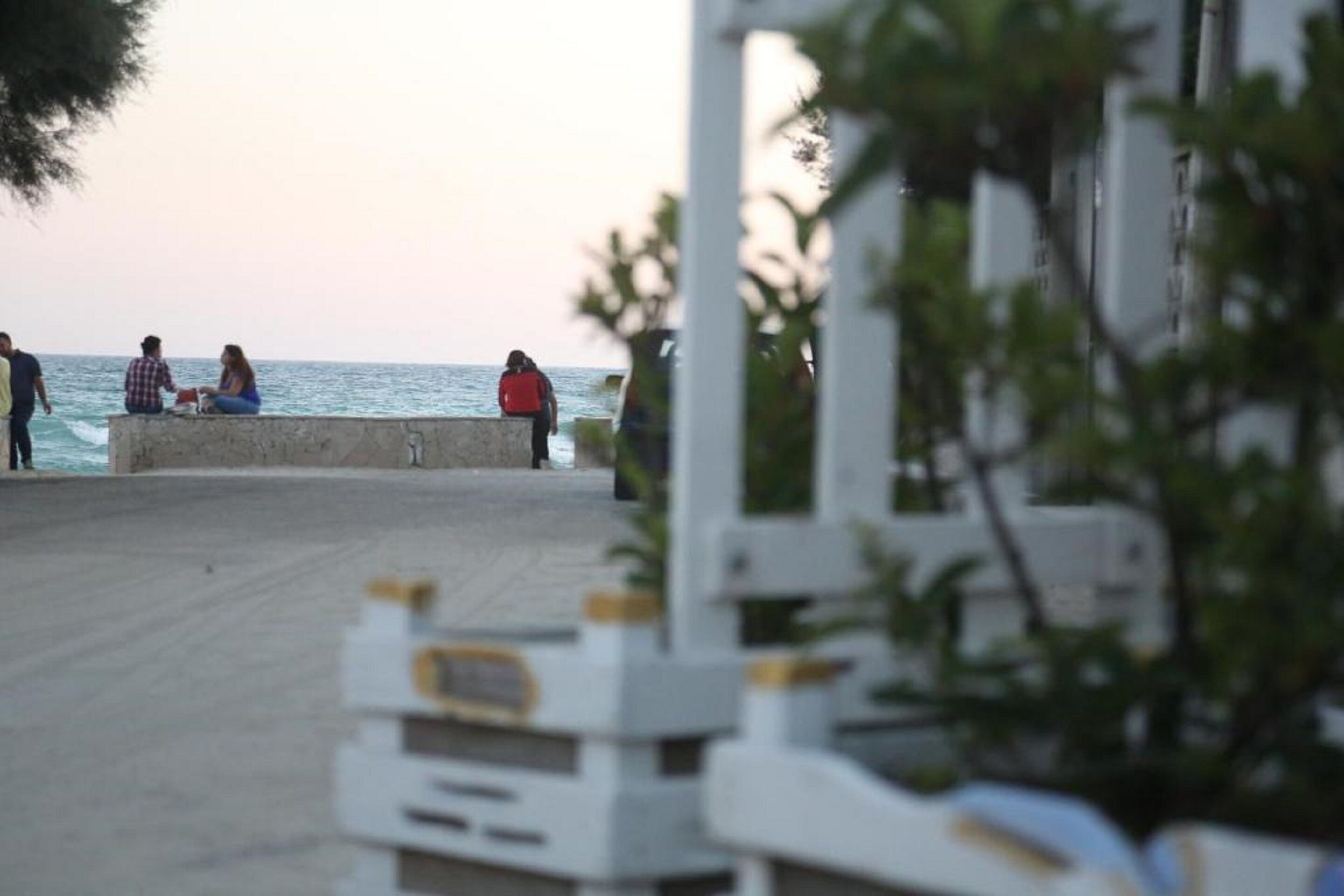Utsikt mot strand/hav