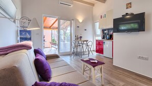 Studio có thiết kế đặc sắc, sân hiên, khu vực vườn | Phòng khách