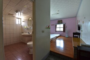 Phòng dành cho gia đình, phòng tắm riêng | Phòng tắm | Máy sấy tóc, dép đi trong nhà 