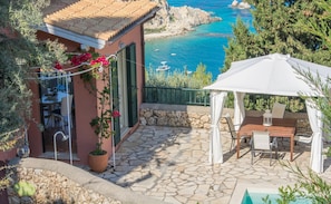 Comfort Villa, 3 Bedrooms (Spiaggia Dorata) | Terrace/patio - Nature Villas (Lefkada)